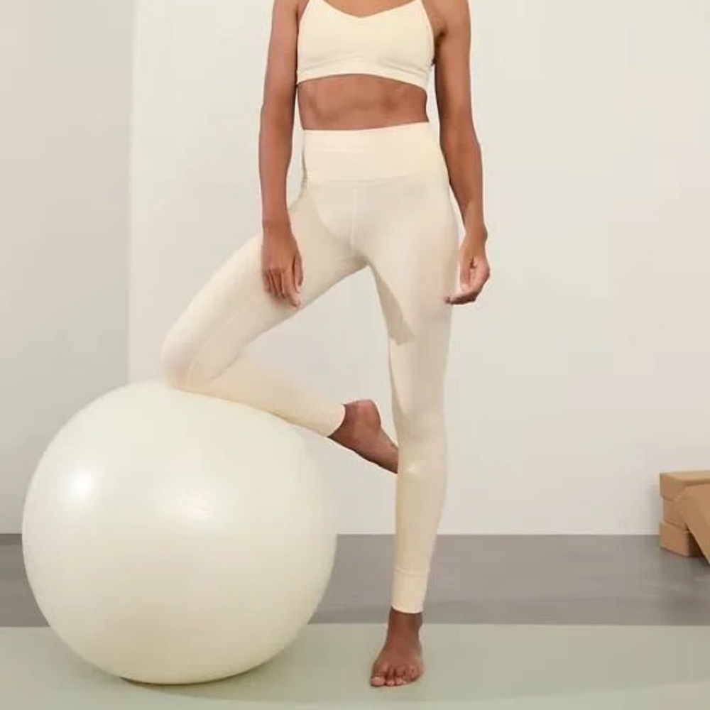 Athleta Softluxe Tight Leggings Athletic Off White Large